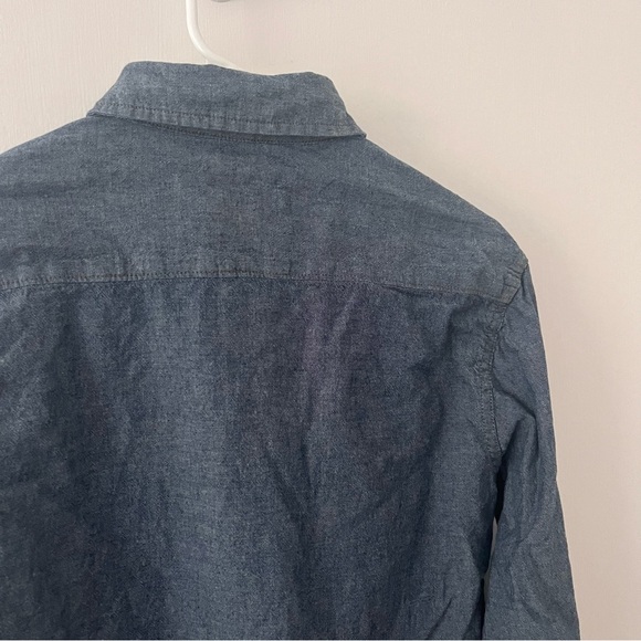 Wrangler Jeans Co. Red Denim Chambray Long Sleeve Button Down Snap Men’s Small - Picture 7 of 10